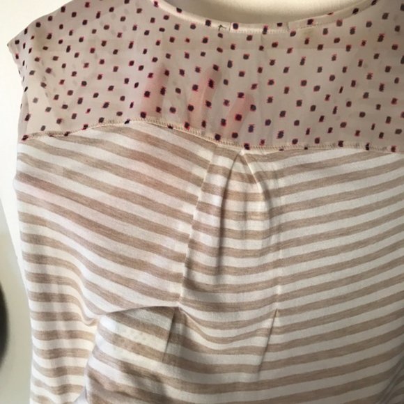 Anthro Little Yellow Button Daystripe Tee, Size XS - Picture 9 of 13